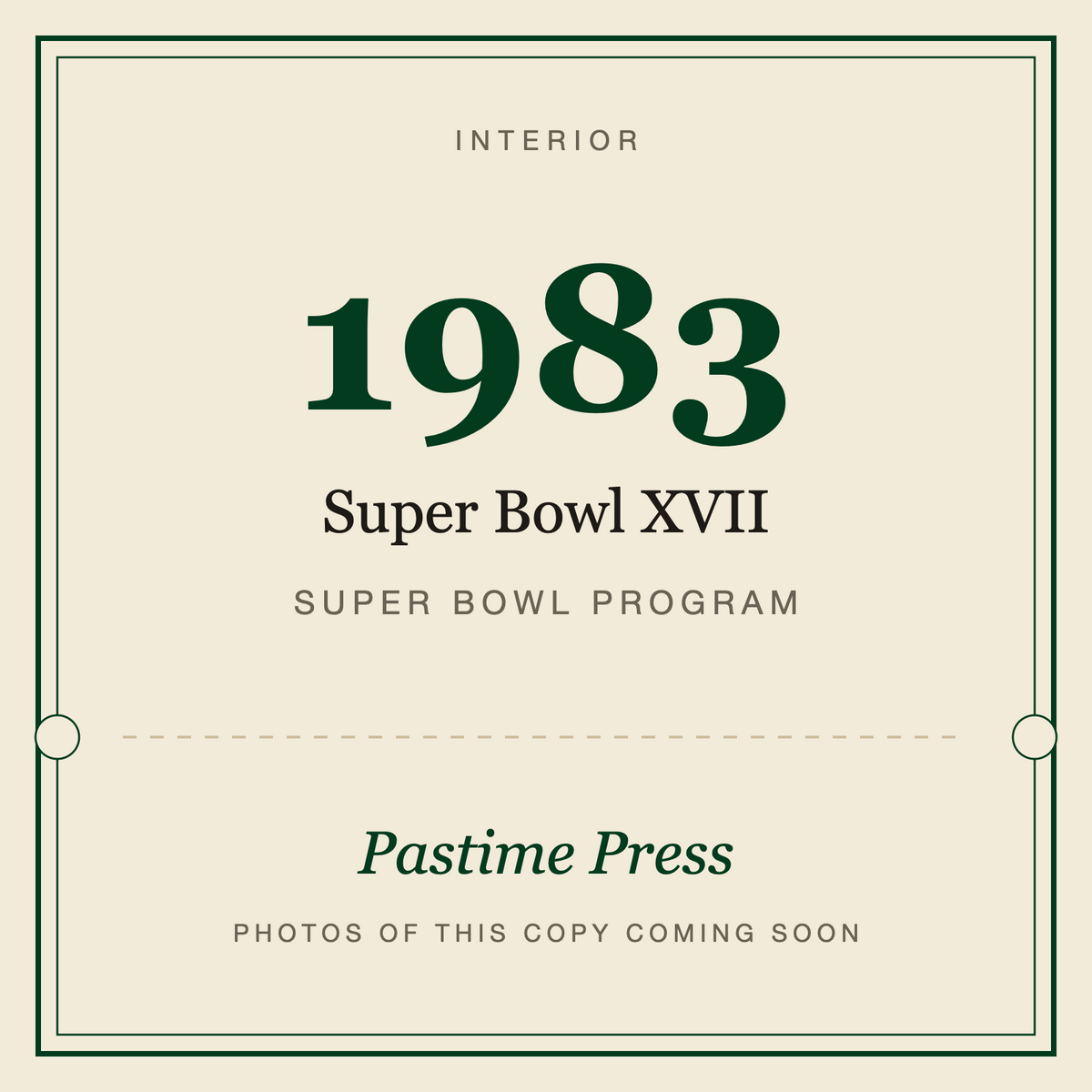 1983 Super Bowl XVII Program, interior