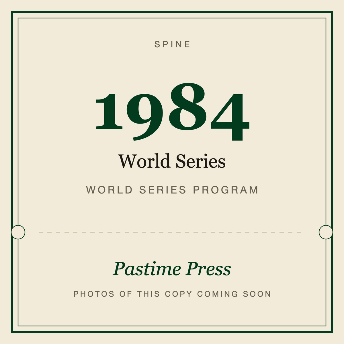 1984 World Series Program, spine