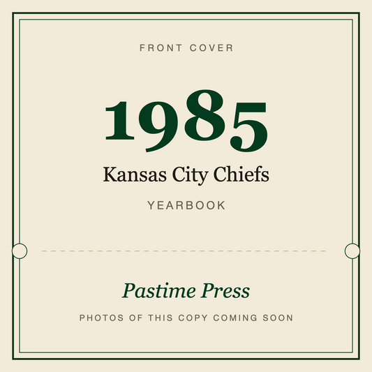 1985 Kansas City Chiefs Yearbook, front cover