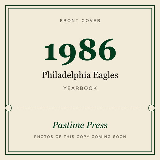 1986 Philadelphia Eagles Yearbook, front cover