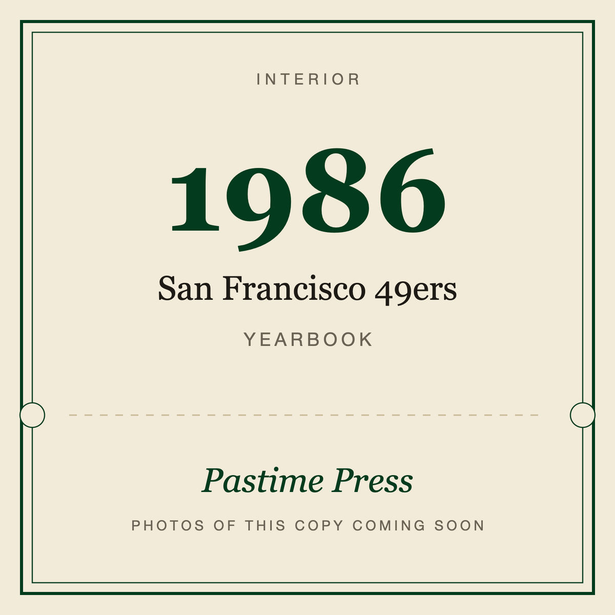 1986 San Francisco 49ers Yearbook, interior