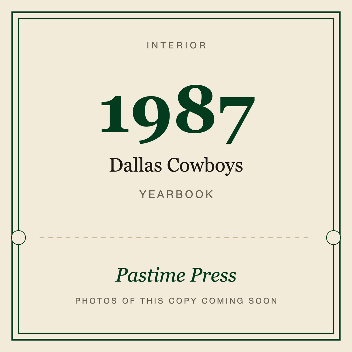 1987 Dallas Cowboys Yearbook, interior