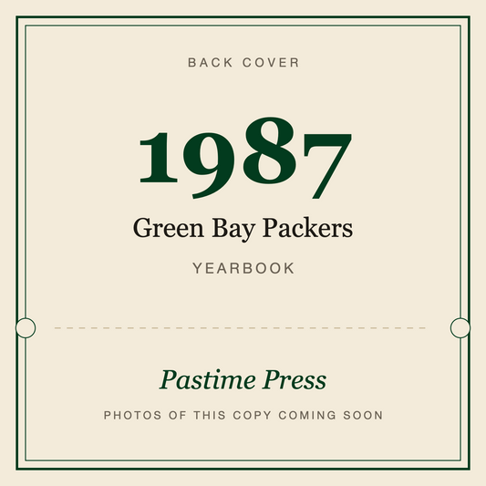1987 Green Bay Packers Yearbook, back cover