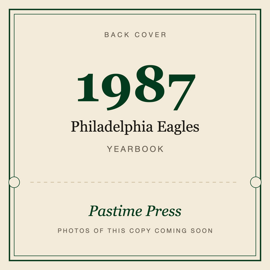 1987 Philadelphia Eagles Yearbook, back cover