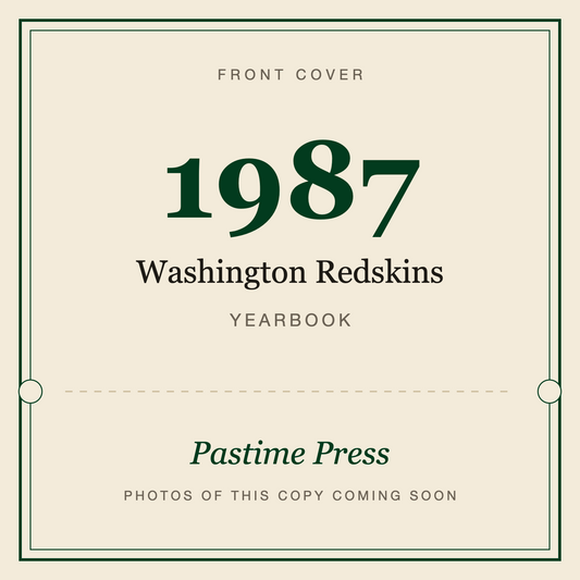 1987 Washington Redskins Yearbook, front cover
