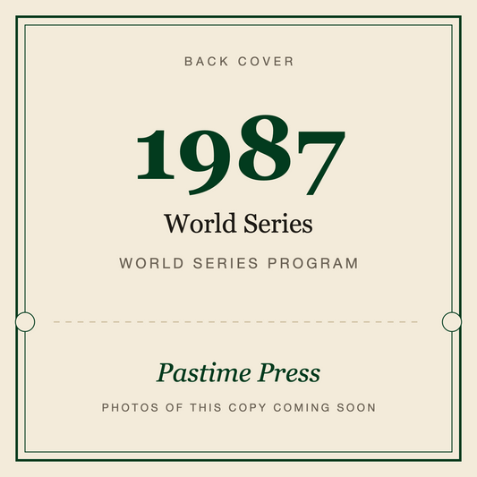 1987 World Series Program, back cover