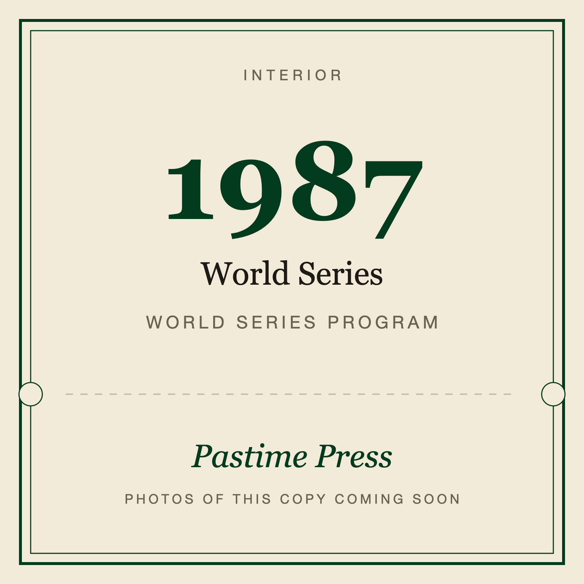 1987 World Series Program, interior