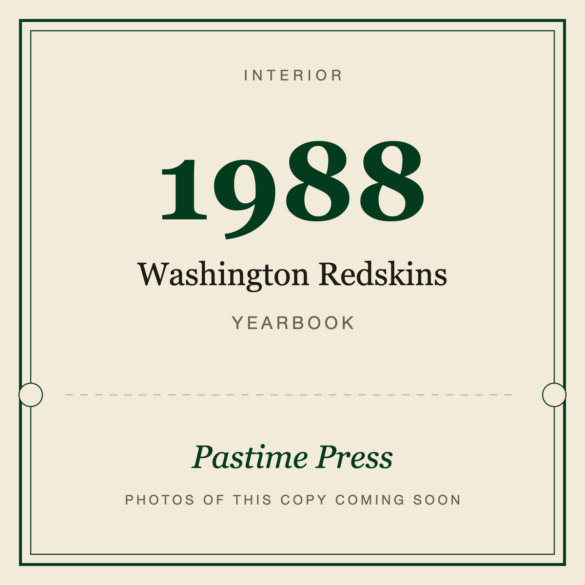 1988 Washington Redskins Yearbook, interior