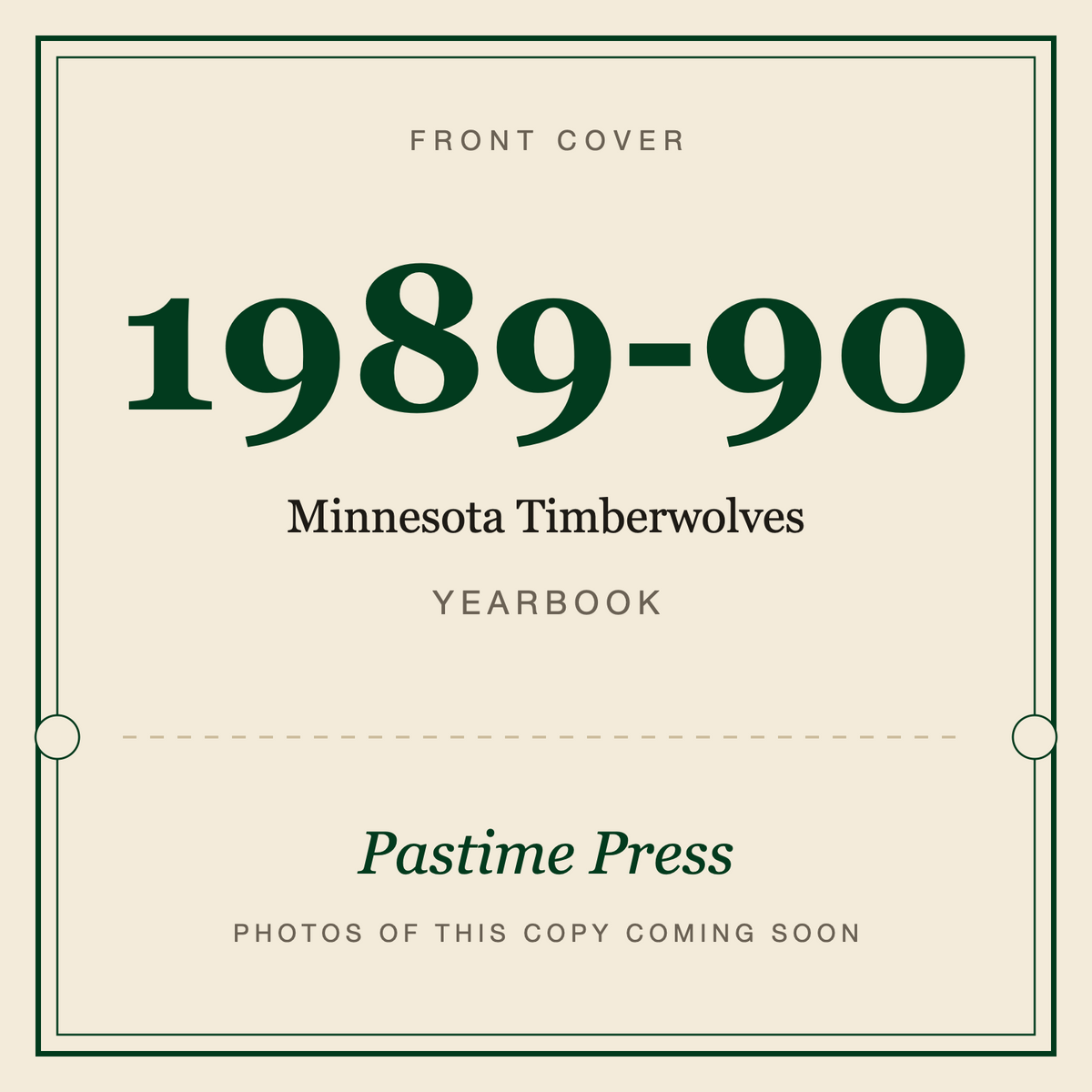 1989-90 Minnesota Timberwolves Yearbook, front cover