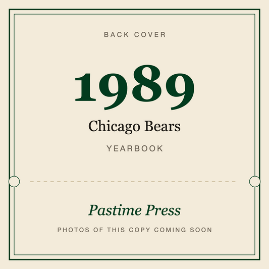1989 Chicago Bears Yearbook, back cover