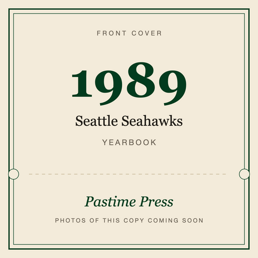 1989 Seattle Seahawks Yearbook, front cover