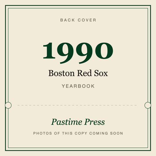 1990 Boston Red Sox Yearbook, back cover