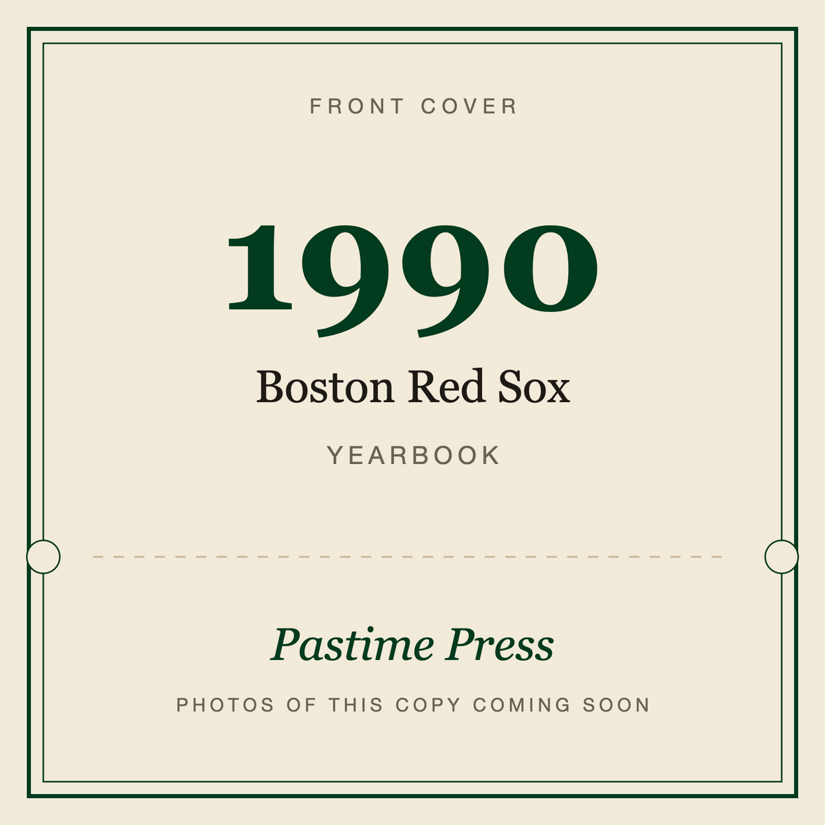 1990 Boston Red Sox Yearbook, front cover