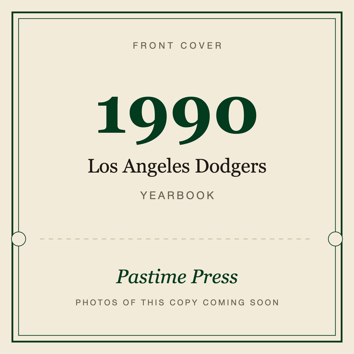1990 Los Angeles Dodgers Yearbook, front cover