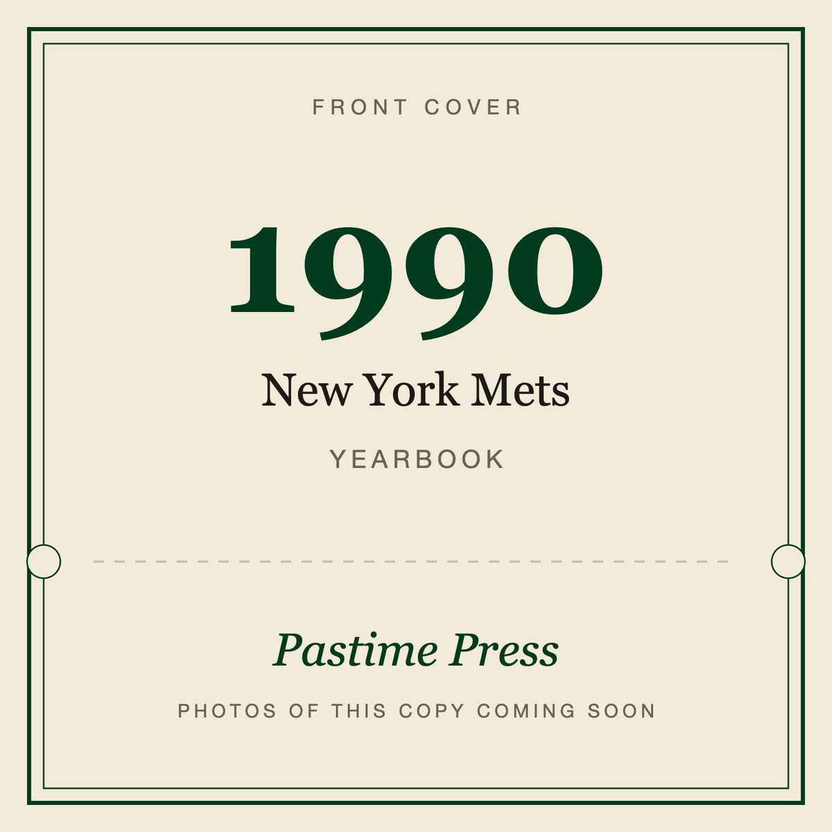 1990 New York Mets Yearbook, front cover