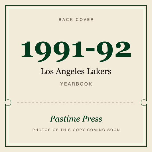 1991-92 Los Angeles Lakers Yearbook, back cover