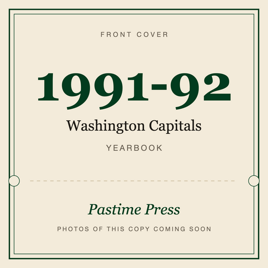 1991-92 Washington Capitals Yearbook, front cover