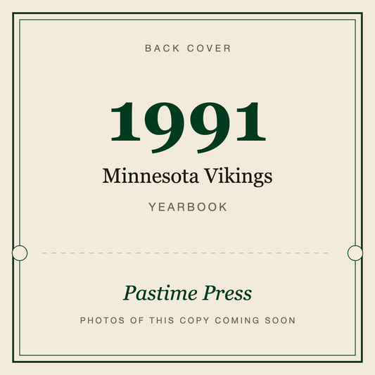1991 Minnesota Vikings Yearbook, back cover