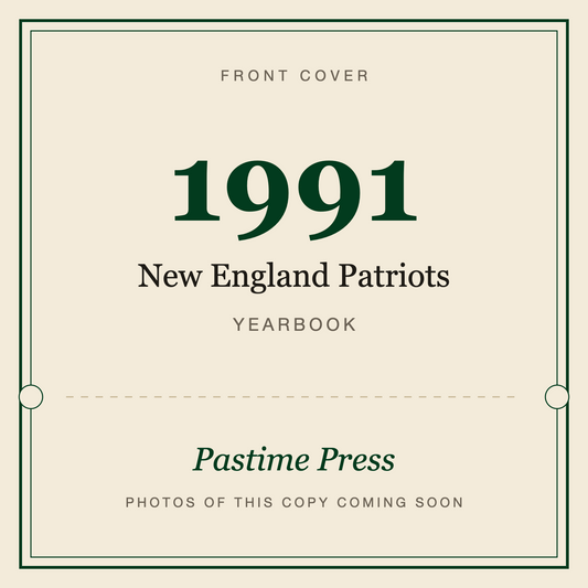 1991 New England Patriots Yearbook, front cover