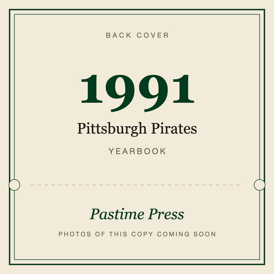 1991 Pittsburgh Pirates Yearbook, back cover