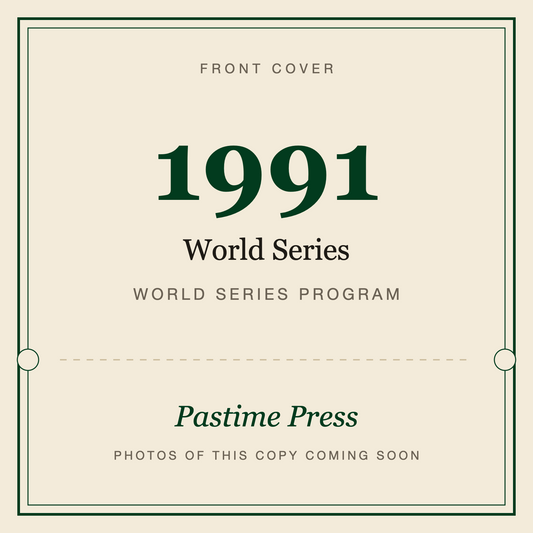 1991 World Series Program, front cover