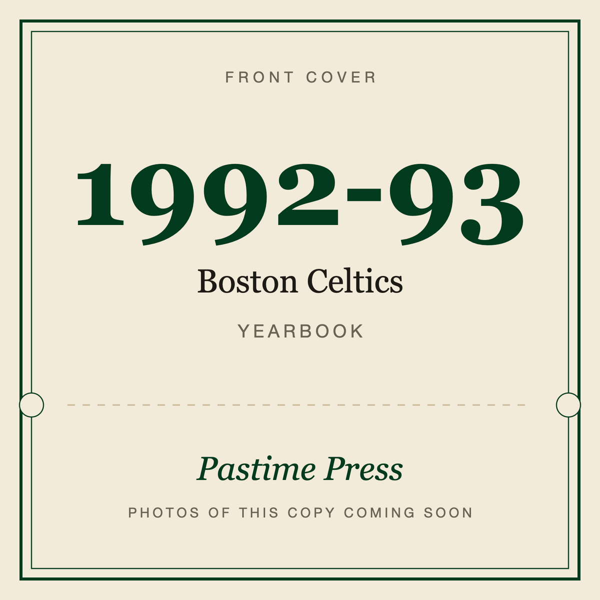 1992-93 Boston Celtics Yearbook, front cover