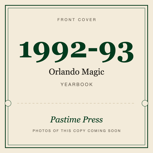1992-93 Orlando Magic Yearbook, front cover
