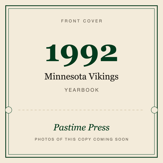 1992 Minnesota Vikings Yearbook, front cover