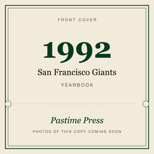 1992 San Francisco Giants Yearbook, front cover