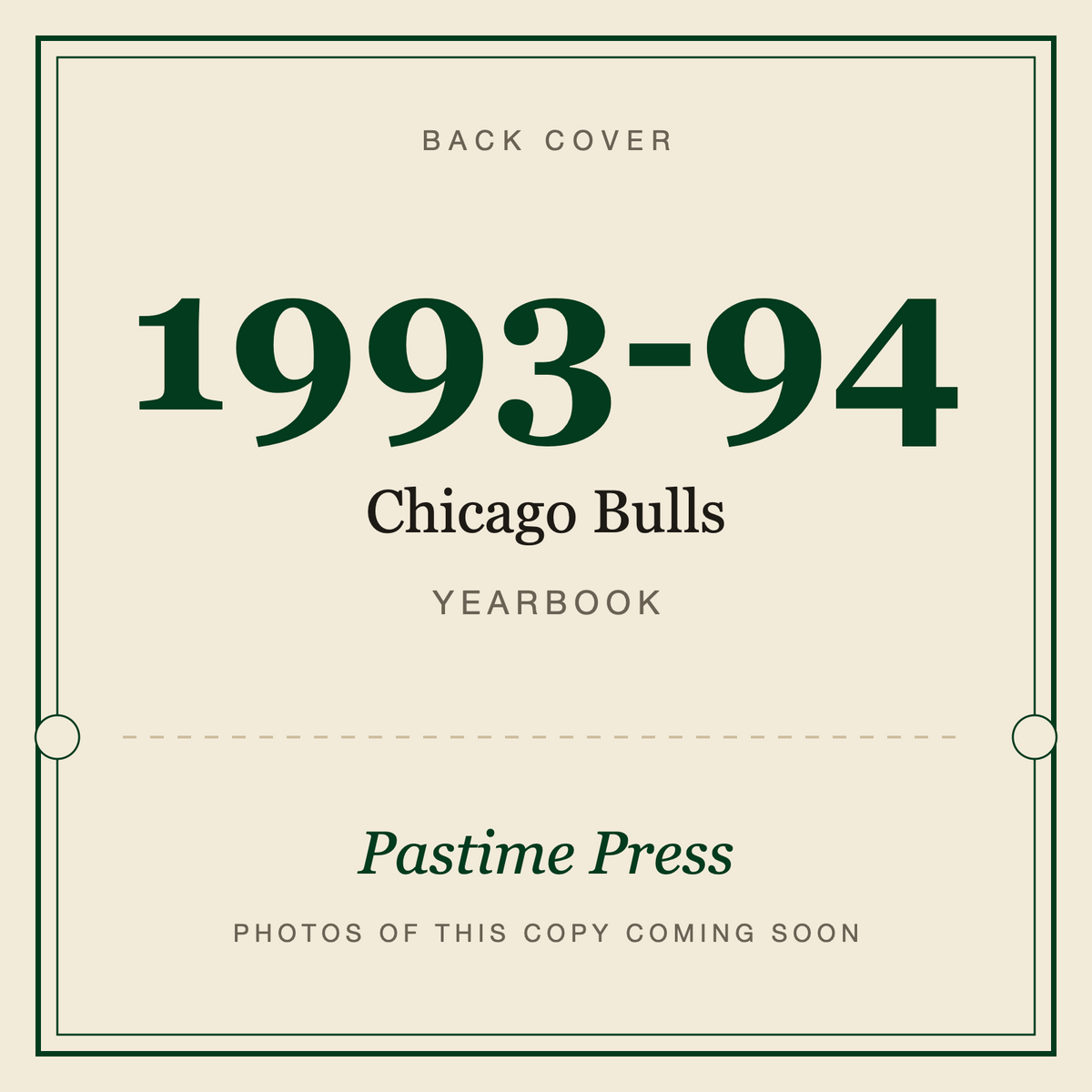 1993-94 Chicago Bulls Yearbook, back cover