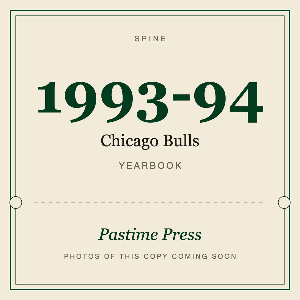 1993-94 Chicago Bulls Yearbook, spine