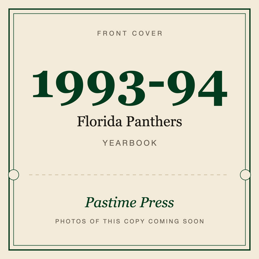 1993-94 Florida Panthers Yearbook, front cover