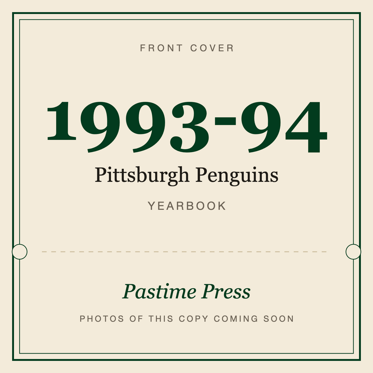 1993-94 Pittsburgh Penguins Yearbook, front cover