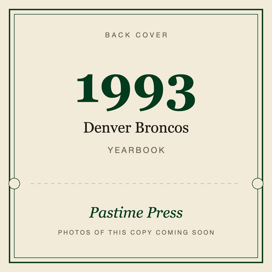 1993 Denver Broncos Yearbook, back cover