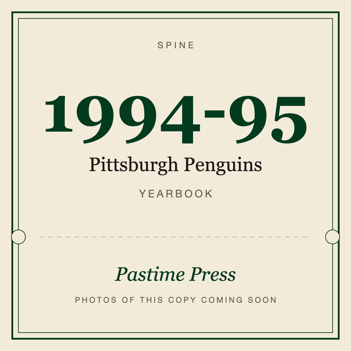 1994-95 Pittsburgh Penguins Yearbook, spine