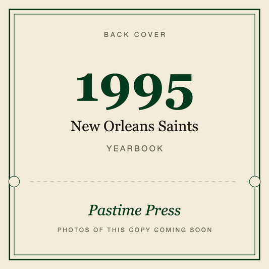 1995 New Orleans Saints Yearbook, back cover
