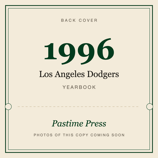 1996 Los Angeles Dodgers Yearbook, back cover