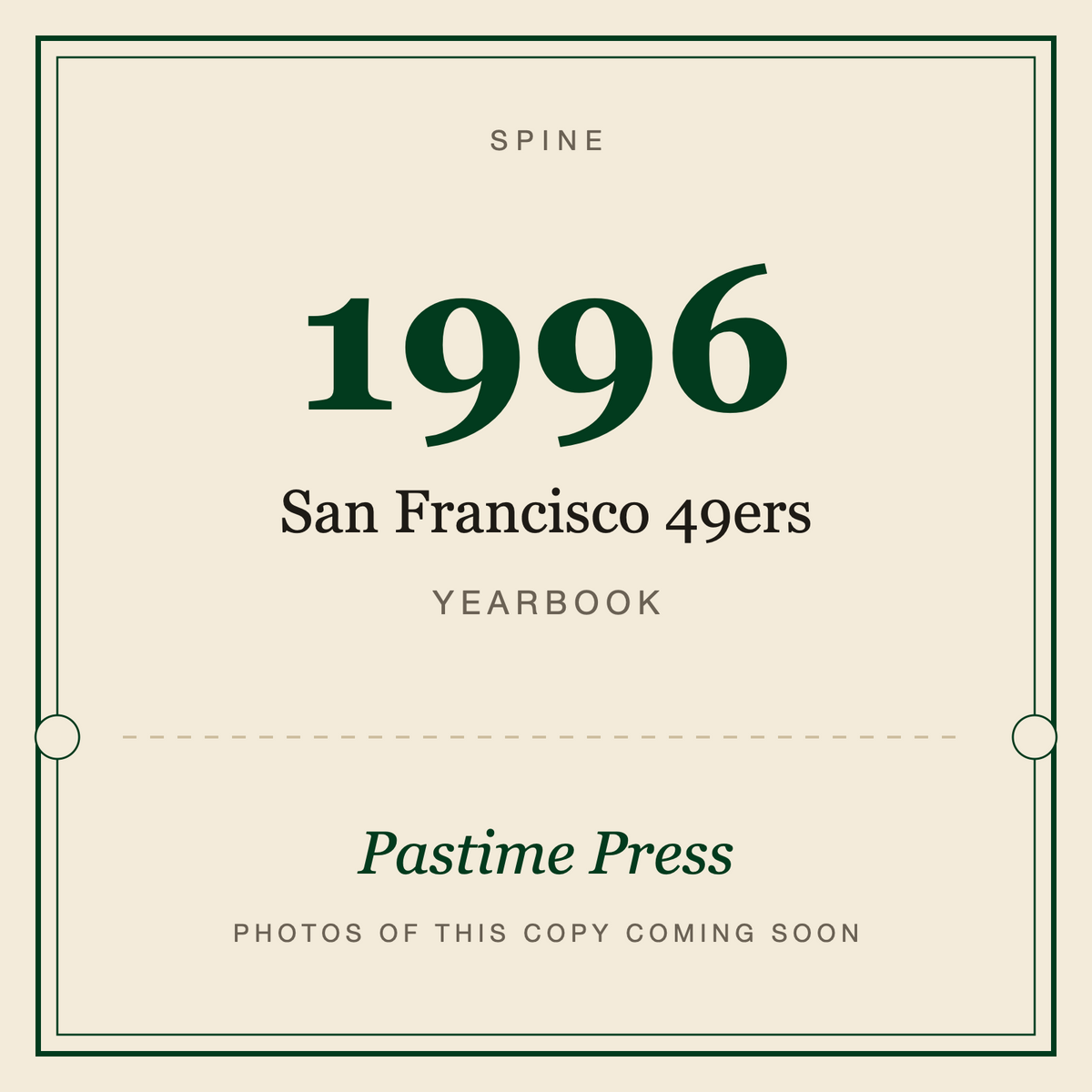 1996 San Francisco 49ers Yearbook, spine