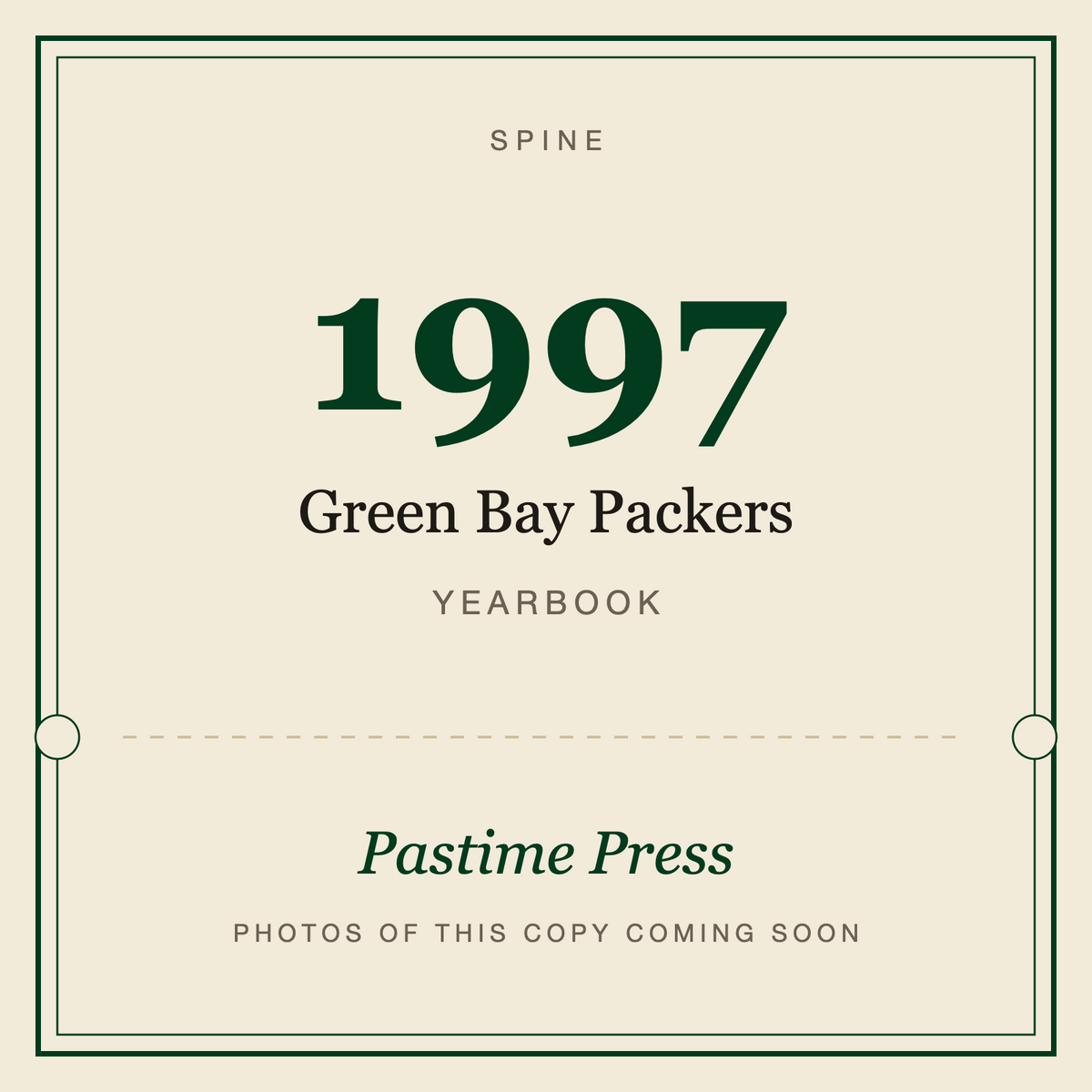 1997 Green Bay Packers Yearbook, spine