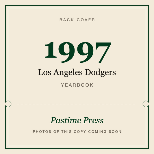 1997 Los Angeles Dodgers Yearbook, back cover