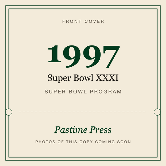 1997 Super Bowl XXXI Program, front cover
