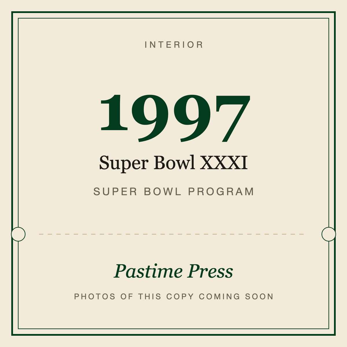 1997 Super Bowl XXXI Program, interior