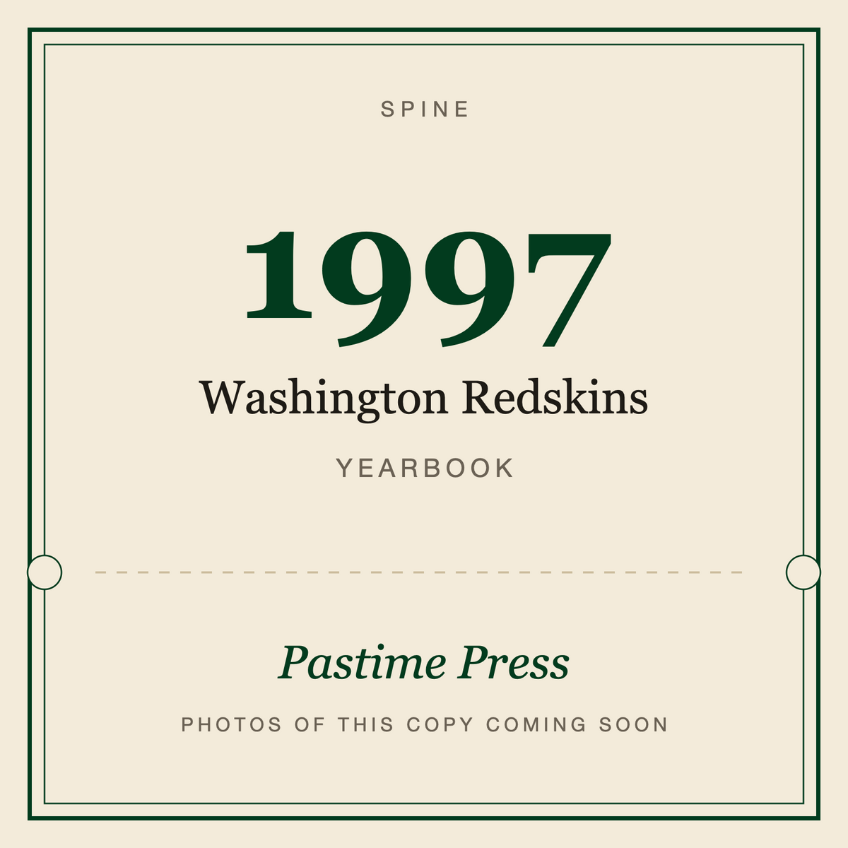 1997 Washington Redskins Yearbook, spine