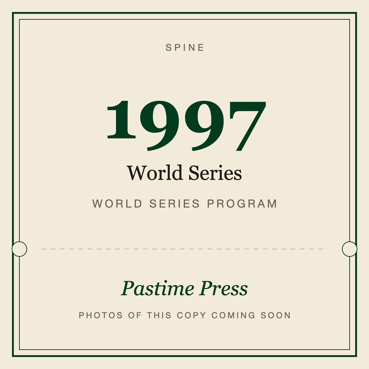 1997 World Series Program, spine
