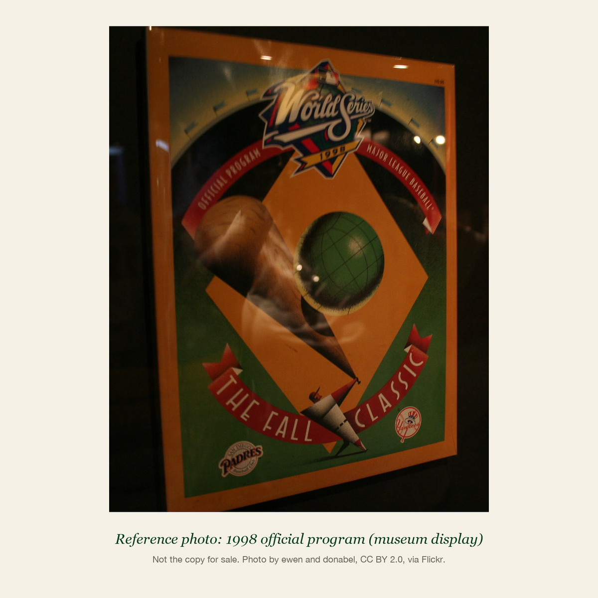 1998 World Series Program: reference photo 1 (1998 official program (museum display))