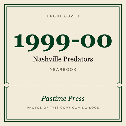 1999-00 Nashville Predators Yearbook, front cover