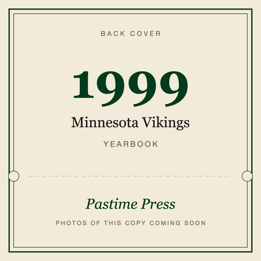 1999 Minnesota Vikings Yearbook, back cover