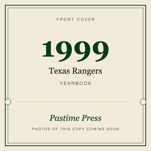 1999 Texas Rangers Yearbook, front cover