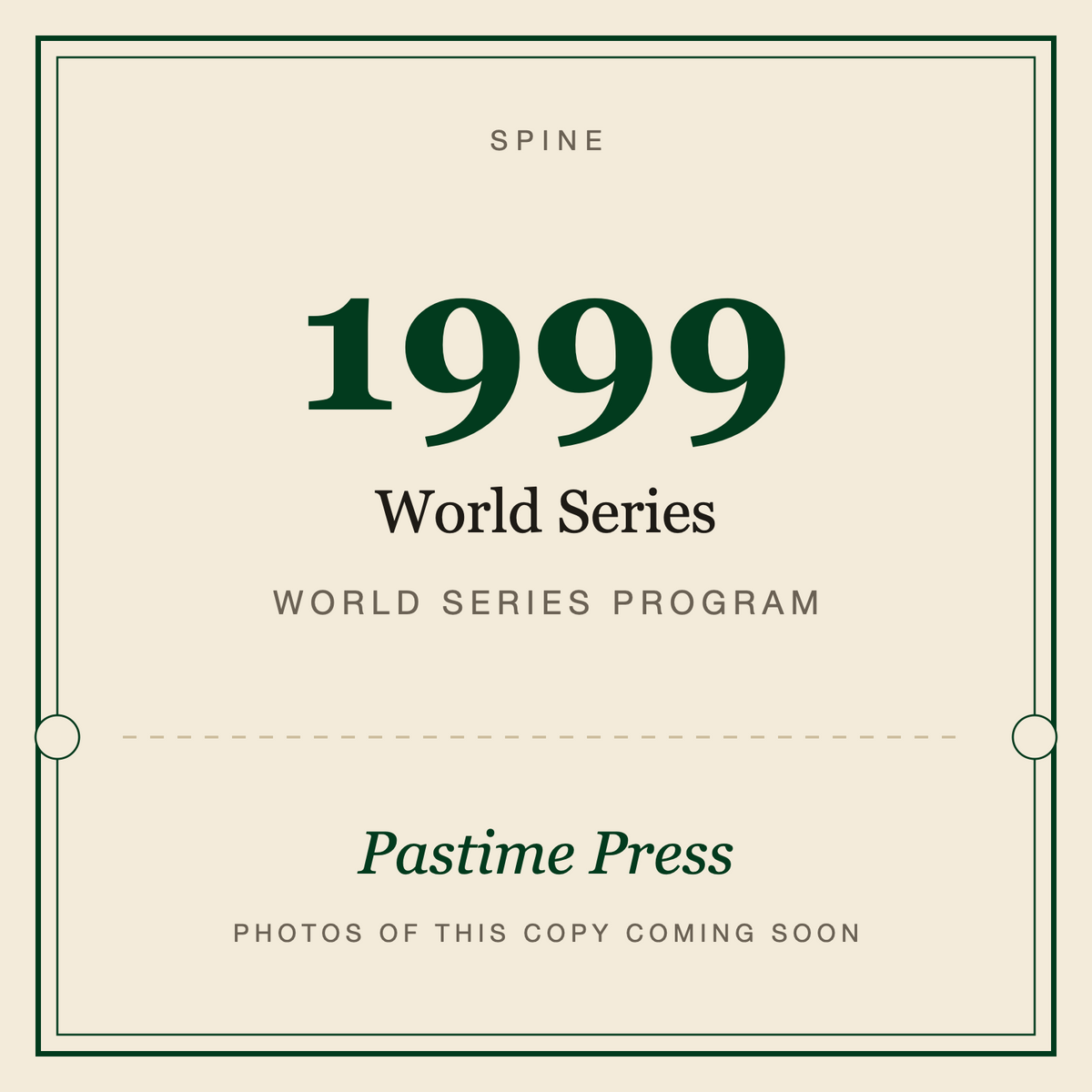 1999 World Series Program, spine