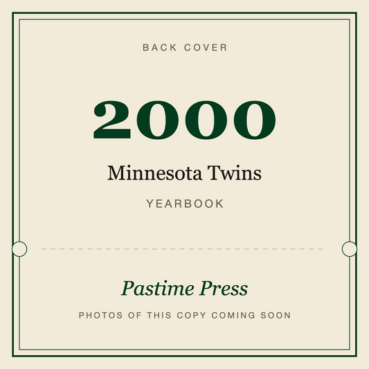 2000 Minnesota Twins Yearbook, back cover